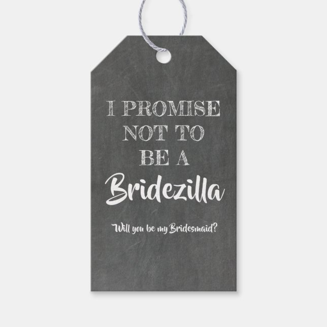 Bridezilla Promise - Vorschlag von Funny Bridesmai Geschenkanhänger (Vorderseite)