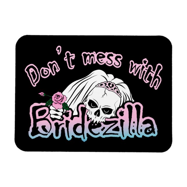 Bridezilla Skull Magnet (Horizontal)
