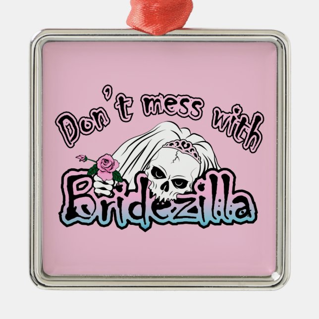 Bridezilla Skull Ornament Aus Metall (Vorne)