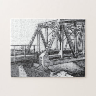 Bridge alter pencilart Monochrome Puzzle