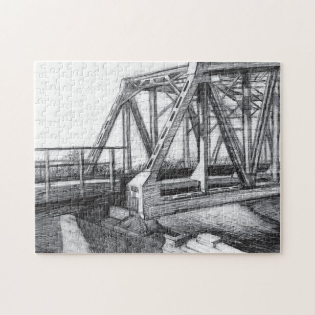 Bridge alter pencilart Monochrome Puzzle (Horizontal)