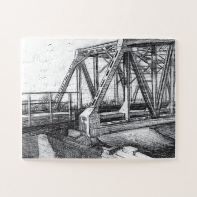 Bridge alter pencilart Monochrome Puzzle (Horizontal)