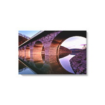 Bridge Arches Sunset Stretched Canvas Print