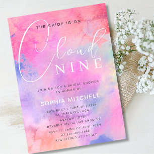 Bridge auf Cloud 9 Bright Colorful Brautparty Einladung