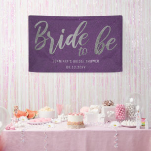 Bridge Be Silver Calligraphy Lila Brautparty Banner