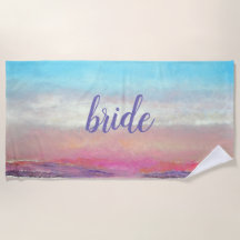Bridge Beach Pastel Sunset Beach Handtuch
