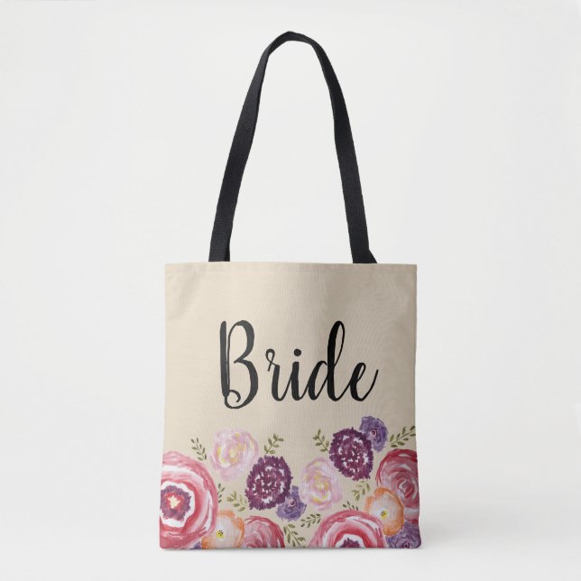 Bridge Blume Muster Pink Tote Bag (Vorderseite)