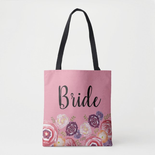 Bridge Blume Muster Pink Tote Bag (Vorderseite)