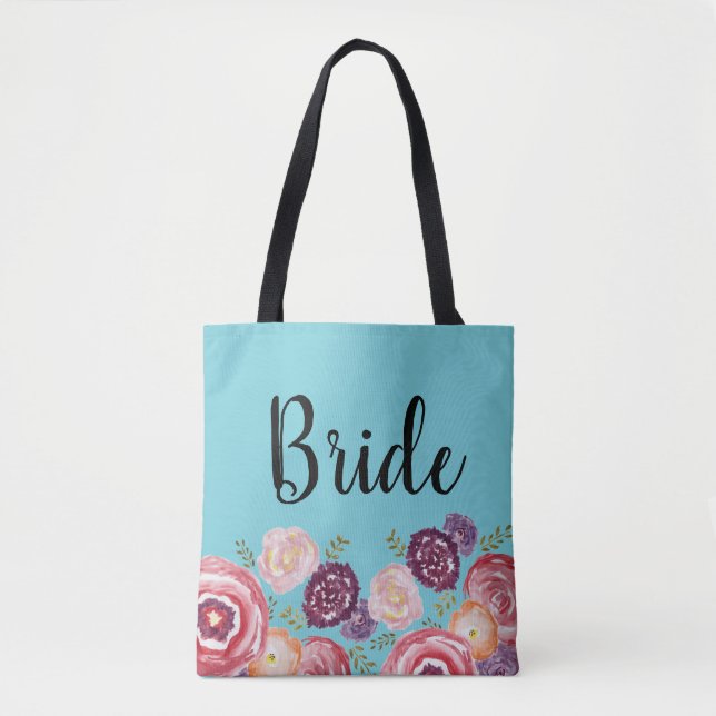 Bridge Blume Muster Pink Tote Bag (Vorderseite)