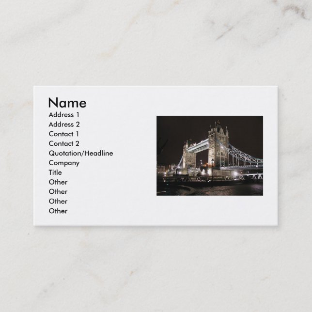 Bridge Business Card Visitenkarte (Vorderseite)