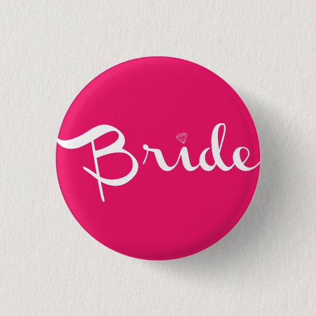 Bridge Button White auf Hot Pink (Vorderseite)