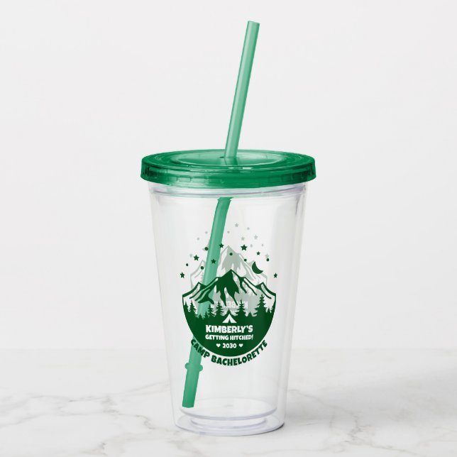 Bridge Camping Themed Junggeselinnen-Abschied Keep Acryltrinkbecher (Rückseite)