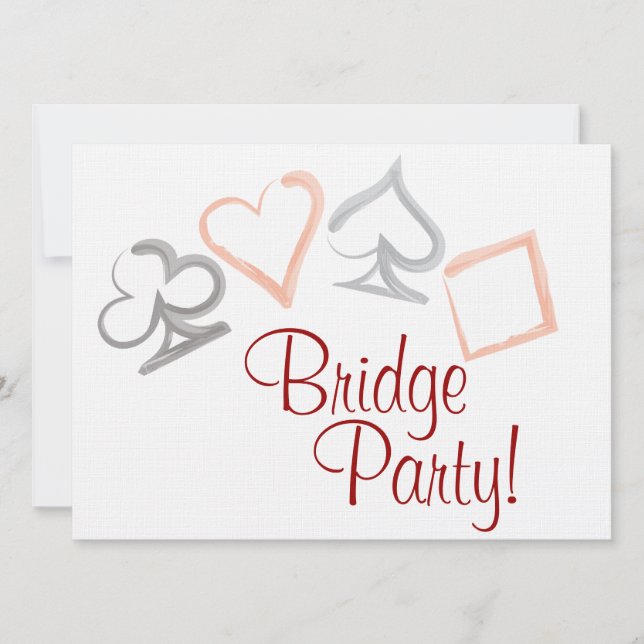 Bridge Card Party Einladung (Vorderseite)