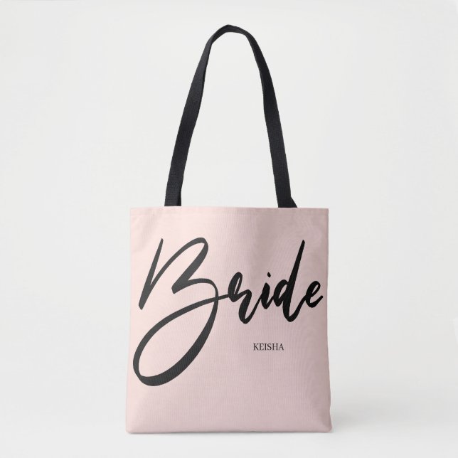 Bridge Chic Blush Pink und Black Handwriting (Vorderseite)
