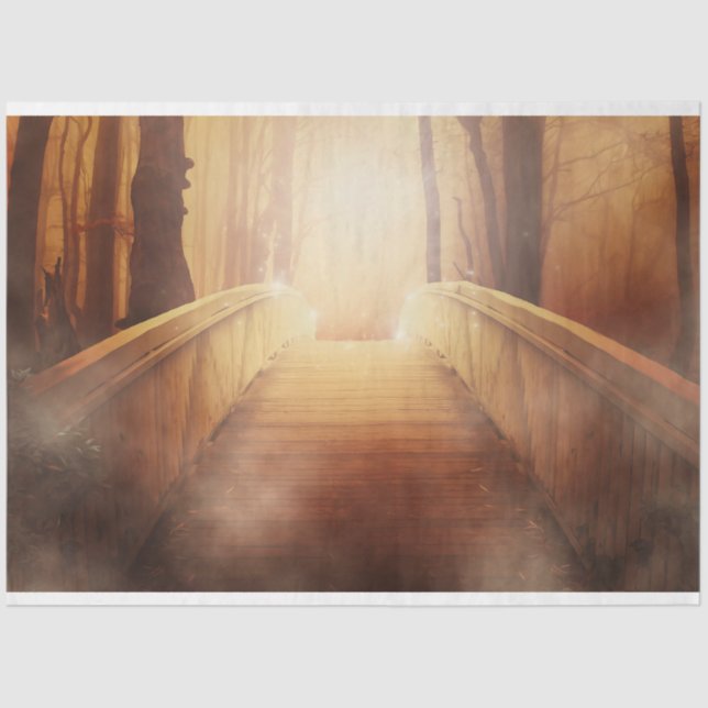 Bridge Fantasy Forest Decoupage Tissue Paper Seidenpapier (Vorderseite)