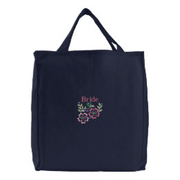 Bridge Floral bestickte Tote Bag Bestickte Tragetasche
