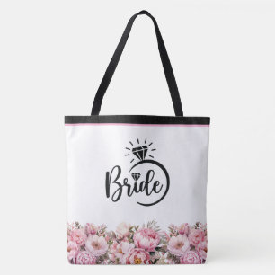 Bridge Floral Peonies Print Tote Bag