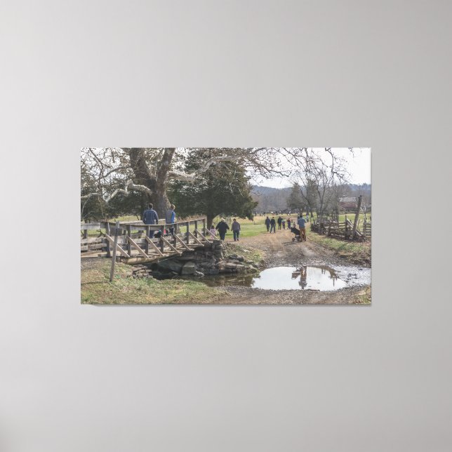 Bridge Foot über Bach Leinwanddruck (Vorderseite)