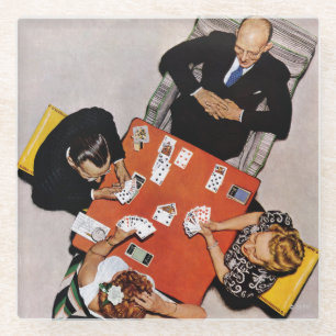 Bridge Game von Norman Rockwell Glasuntersetzer