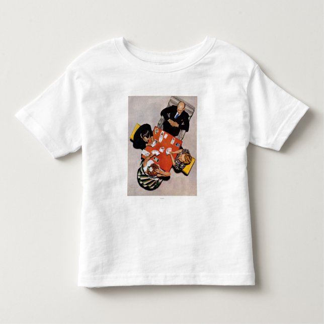 Bridge Game von Norman Rockwell Kleinkind T-shirt (Vorderseite)