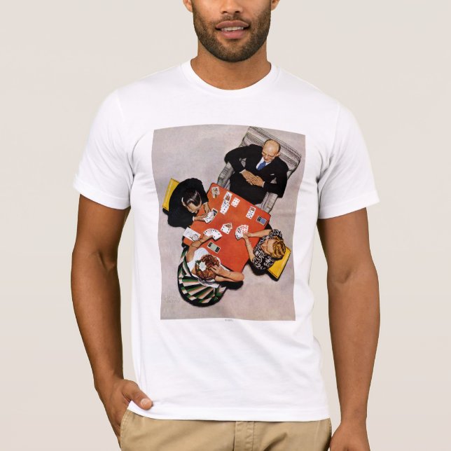 Bridge Game von Norman Rockwell T-Shirt (Vorderseite)