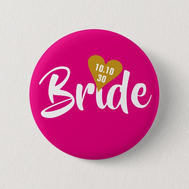 Bridge Gold Date - Personalisiertes Herz Button (Vorderseite)