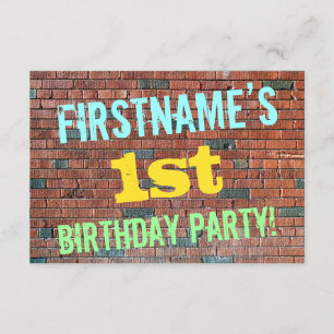 Bridge Graffiti Inspiriert 1. Geburtstag + Name Einladung