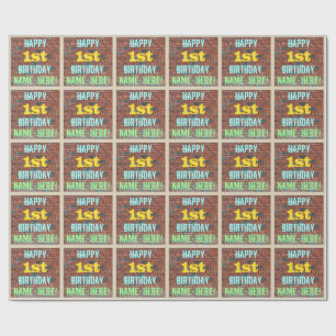 Bridge Graffiti Inspiriert 1. Geburtstag + Name Geschenkpapier