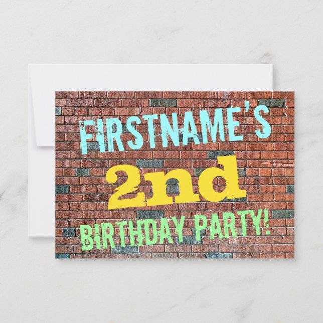 Bridge Graffiti Inspiriert 2. Geburtstag + Name Einladung (Vorderseite)