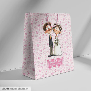 Bridge Groom Cartoon Geschenktasche Wasserfarbe Fu Mittlere Geschenktüte