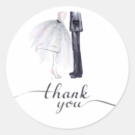 Bridge & Groom Dance "Danke"-Aufkleber Runder Aufkleber