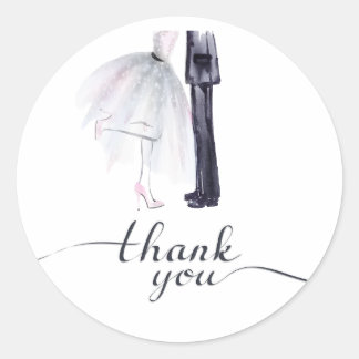 Bridge & Groom Dance "Danke"-Aufkleber Runder Aufkleber