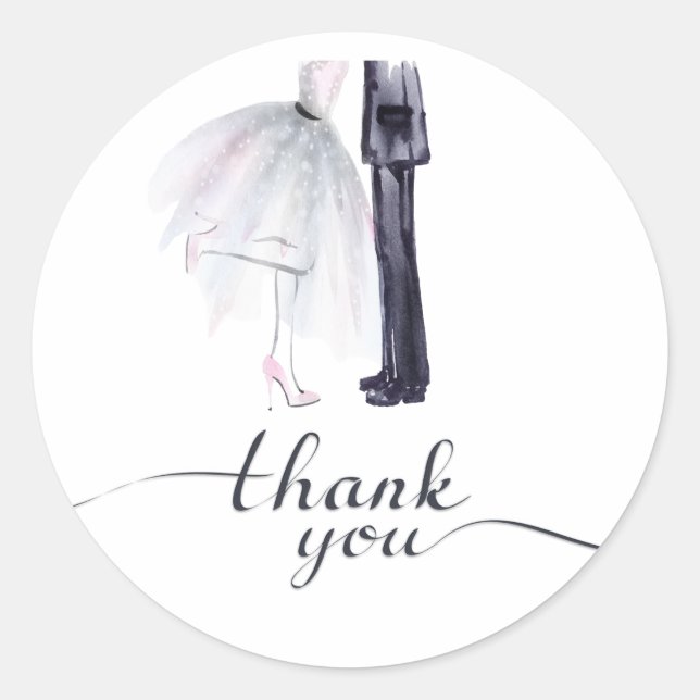 Bridge & Groom Dance "Danke"-Aufkleber Runder Aufkleber (Vorderseite)
