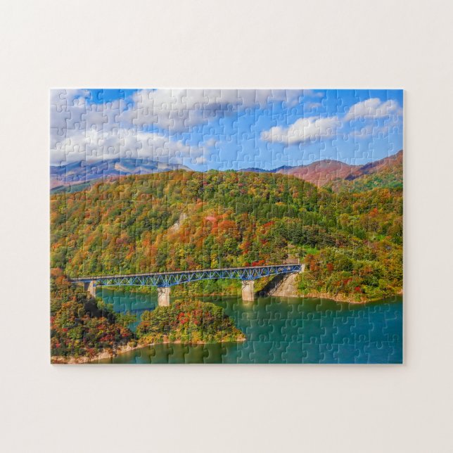 Bridge Herbst farbiges Holz Puzzle (Horizontal)