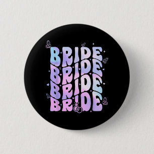 Bridge I Do Crew Retro Groovy Junggeselinnen-Absch Button