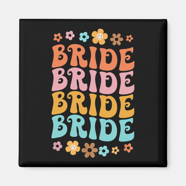 Bridge I Do Crew Retro Groovy Junggeselinnen-Absch Magnet (Vorne)