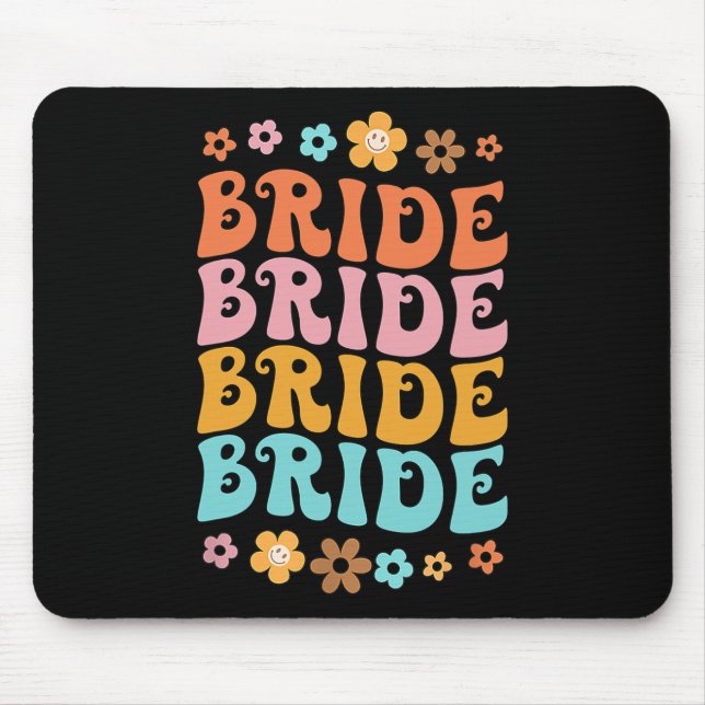 Bridge I Do Crew Retro Groovy Junggeselinnen-Absch Mousepad (Vorne)