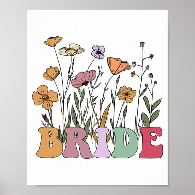 Bridge I Do Crew Retro Groovy Junggeselinnen-Absch Poster (Vorne)