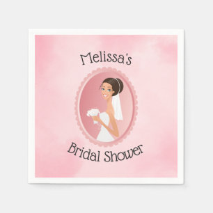 Bridge in einem Veil Holding Blume Brautparty Serviette