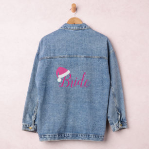 Bridge in rosa Weihnachtsmannmütze Denim Jacket Jeansjacke