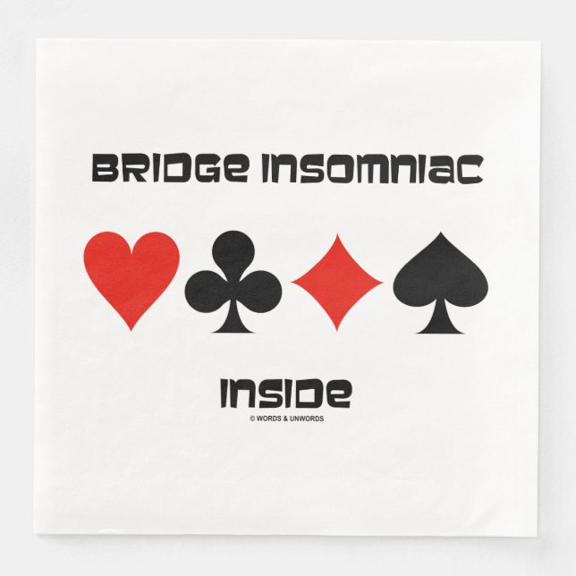 Bridge Insomniac Inside Four Card Anzugs Spaß Serviette (Vorderseite)
