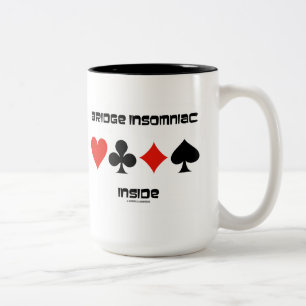 Bridge Insomniac (Vier-Card-Anzug) Zweifarbige Tasse