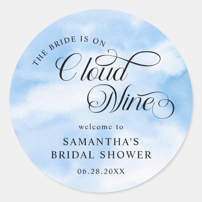 Bridge ist auf Cloud Nine Brautparty Willkommen Runder Aufkleber (Vorderseite)