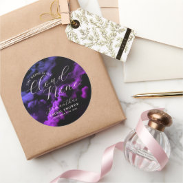 Bridge ist auf Cloud Nine Pink Blue Brautparty Runder Aufkleber