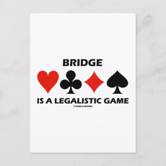 Bridge ist ein legalistisches Spiel (Card Anzugs) Postkarte