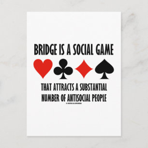 Bridge ist ein soziales Spiel Attraktionen antisoz Postkarte
