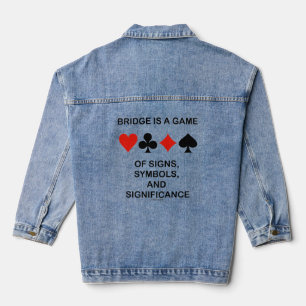 Bridge ist ein Spiel von Zeichen Symbole Bedeutung Jeansjacke