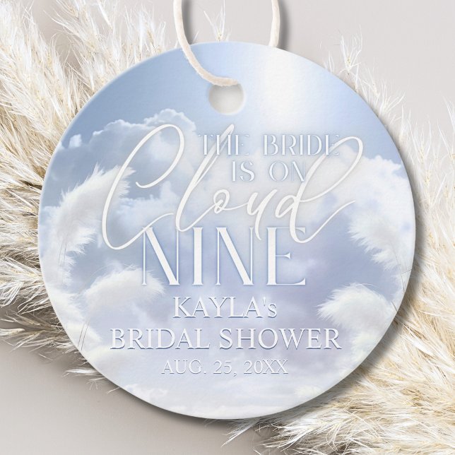 Bridge ist On Cloud Nine 9 Pampas Brautparty Geschenkanhänger (Bride is On Cloud Nine 9 Pampas Bridal Shower Favor Tags)