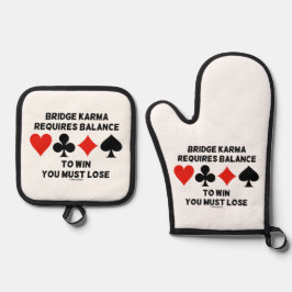 Bridge Karma erfordert Balance zu gewinnen Sie müs Ofenhandschuh & Topflappen-Set