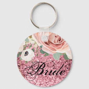 Bridge Key Chain Geometric Garden Rose Gold Glitze Schlüsselanhänger